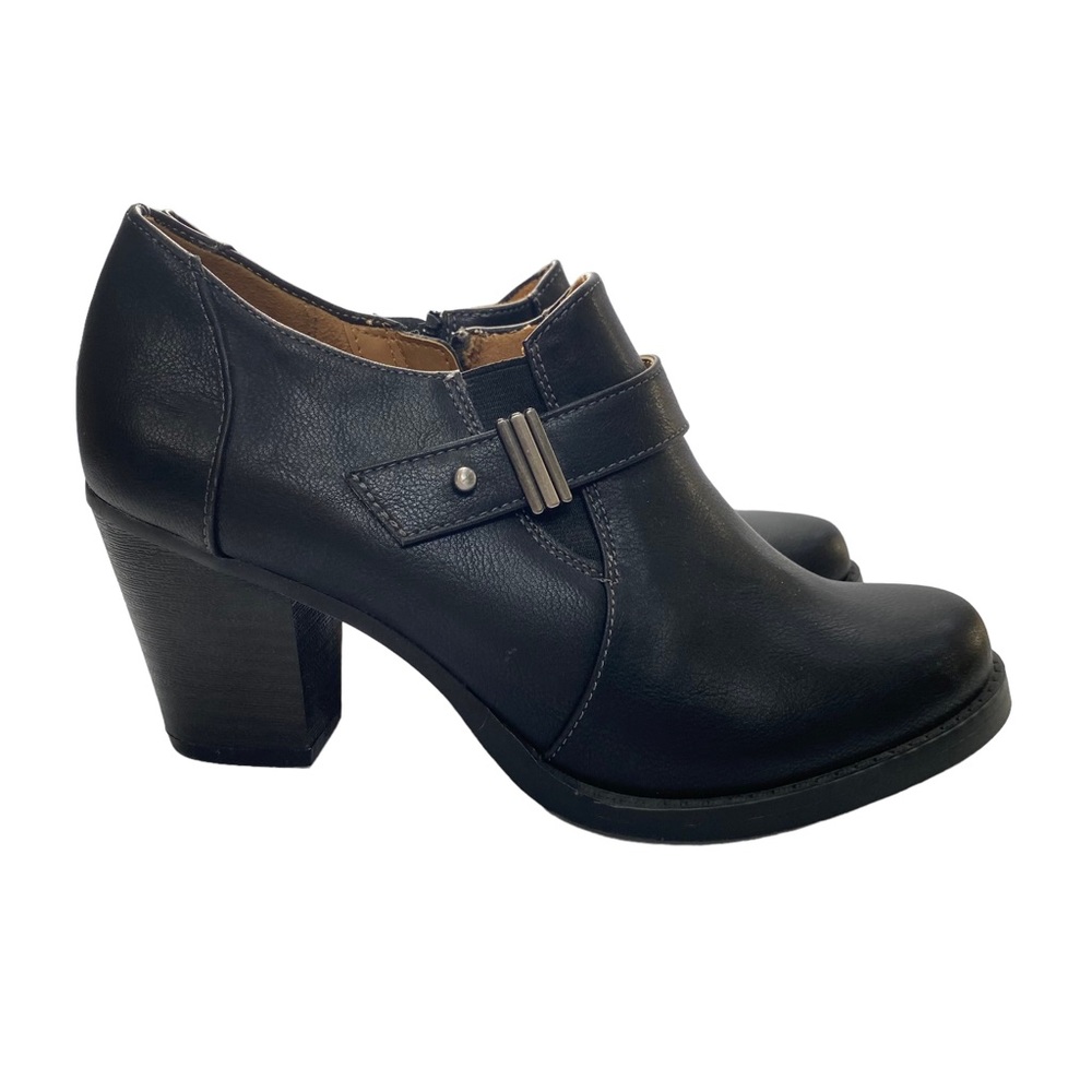 Natural Soul Black Heeled Booties High Heel Ankle boots size 6.5 M EUC - Picture 5 of 13